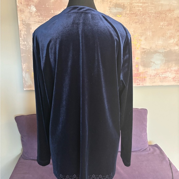 Cleo Vintage Navy Velvet Loungewear‎ 2 Piece Ensemble Petite Size S - Picture 9 of 13